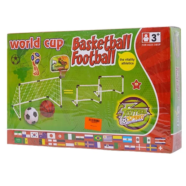 اسباب بازی دروازه فوتبال و تخته بسکتبال