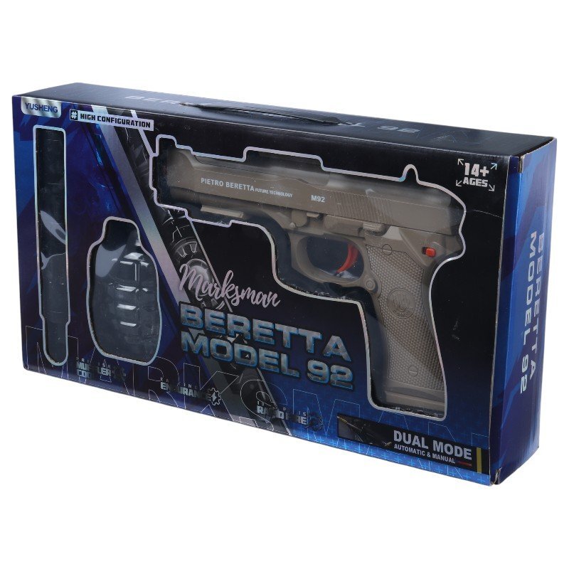 تفنگ کلت صدا خفه کن تیر ژله ای مخزن دار شارژی