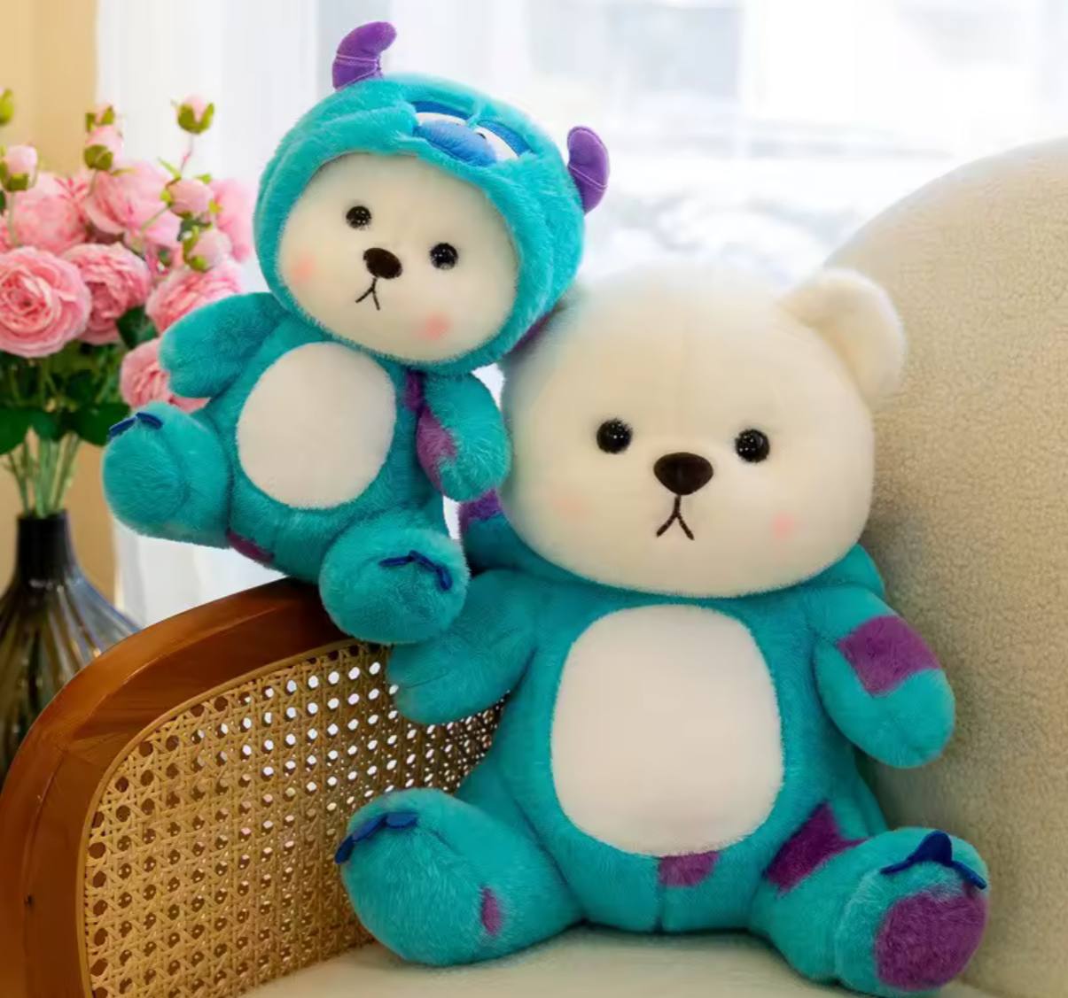 عروسک خرس با لباس حیوانات شخصیتی در دو سایز