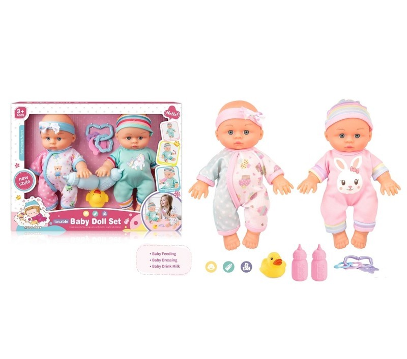 عروسک دوتایی نوزاد همراه با لوازم