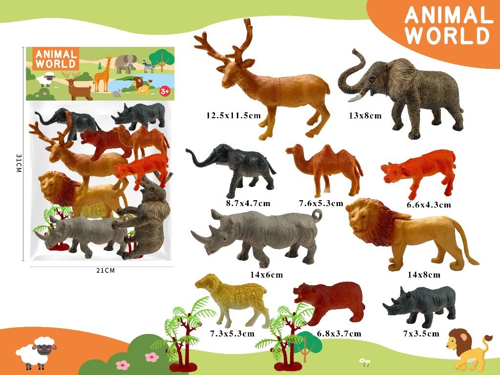 اسباب بازی پک حیوانات جنگل ده تایی