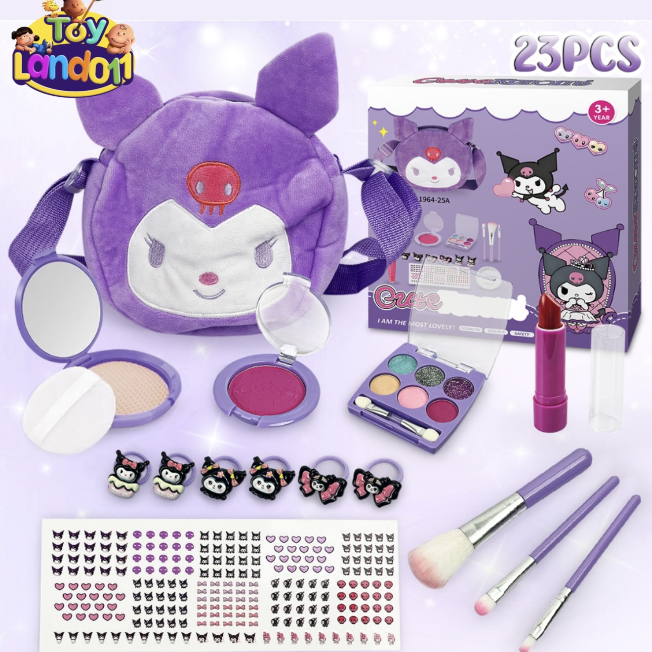 کیف کرومی همراه با لوازم آرایشی