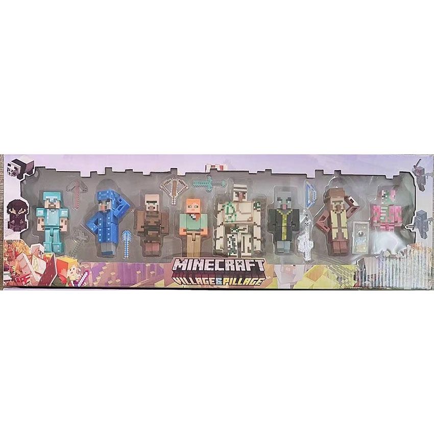 پک فیگور ماینکرفت ۸عددی همراه با سلاح