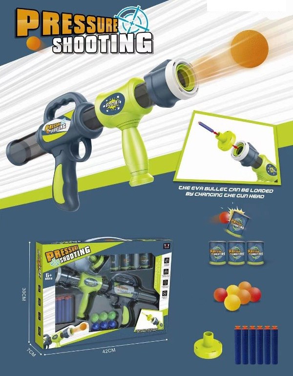 تفنگ توپ پران دو حالته با تیراسفنجی و نشانه YLY TOYS