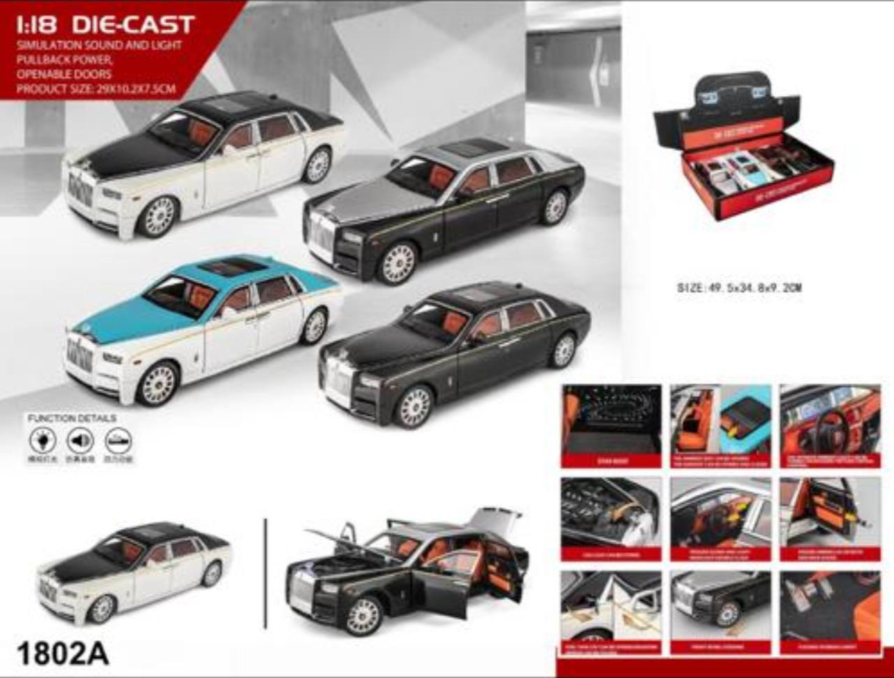 ماشین فلزی رولزرویس فلزی مقیاس ۱/۱۸