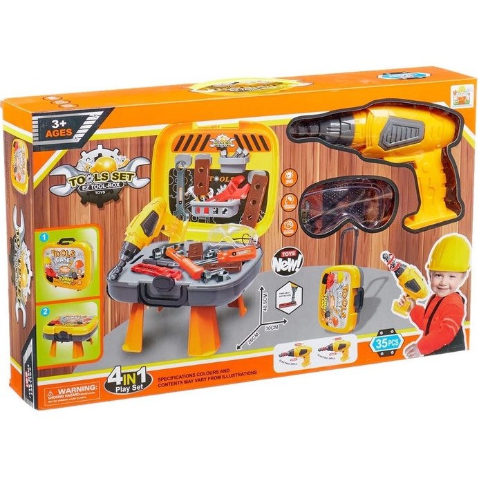 ست اسباب بازی ابزار مدل دریل طرح میز ابزار