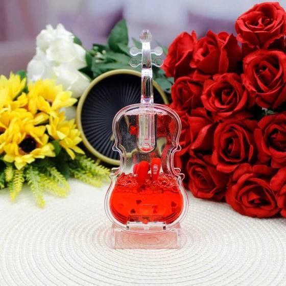 دکوری چراغ دار طرح ویالون آکواریومی قلب قرمز