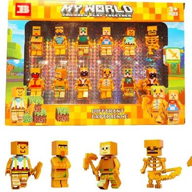 مجموعه مینی فیگور لگویی ماینکرافت طلایی